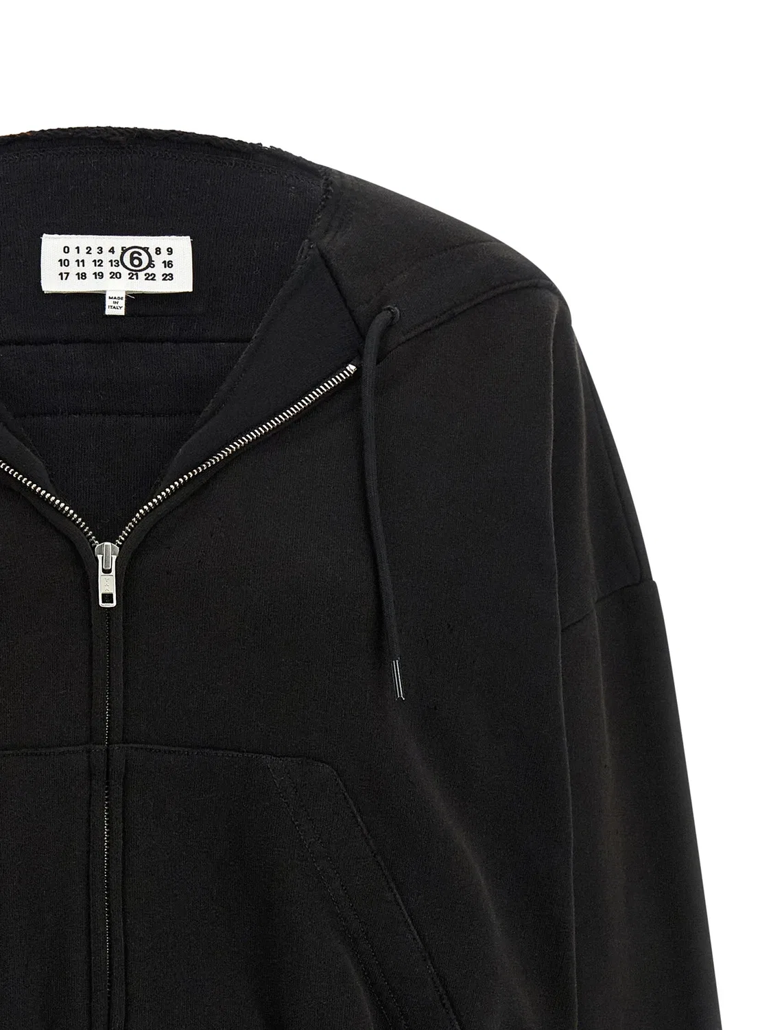 Худи с эффектом "тромплей" (обманка) MM6 Maison Margiela, черный — фото 3