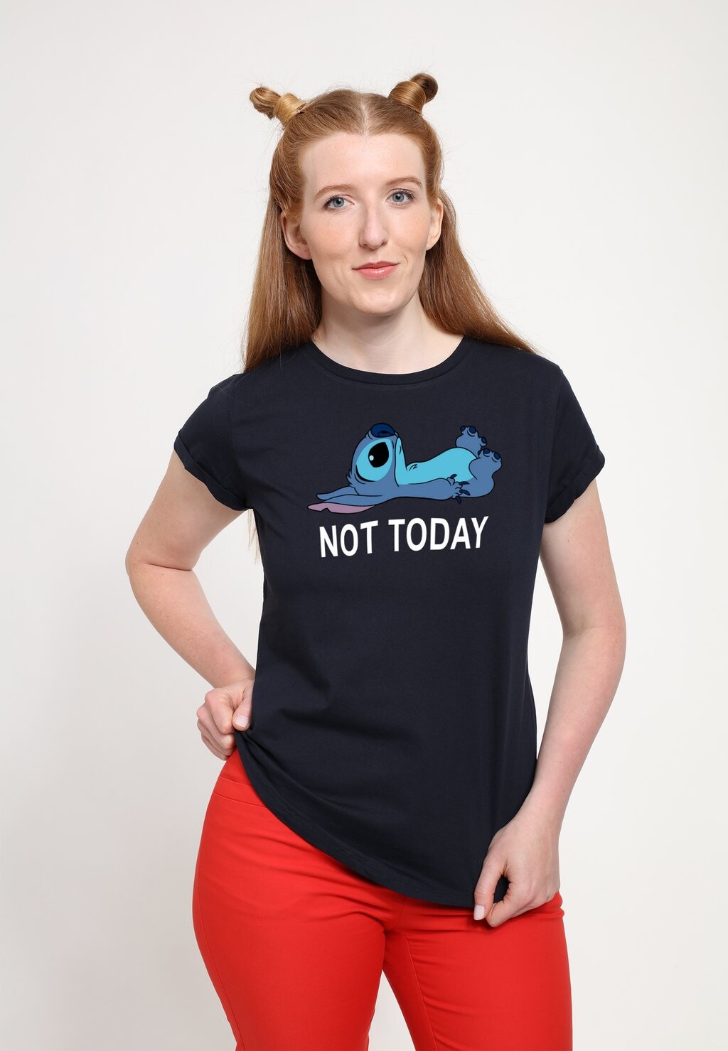 

Футболка с принтом LILO & STITCH NOT TODAY Henry Tiger, темно-синий