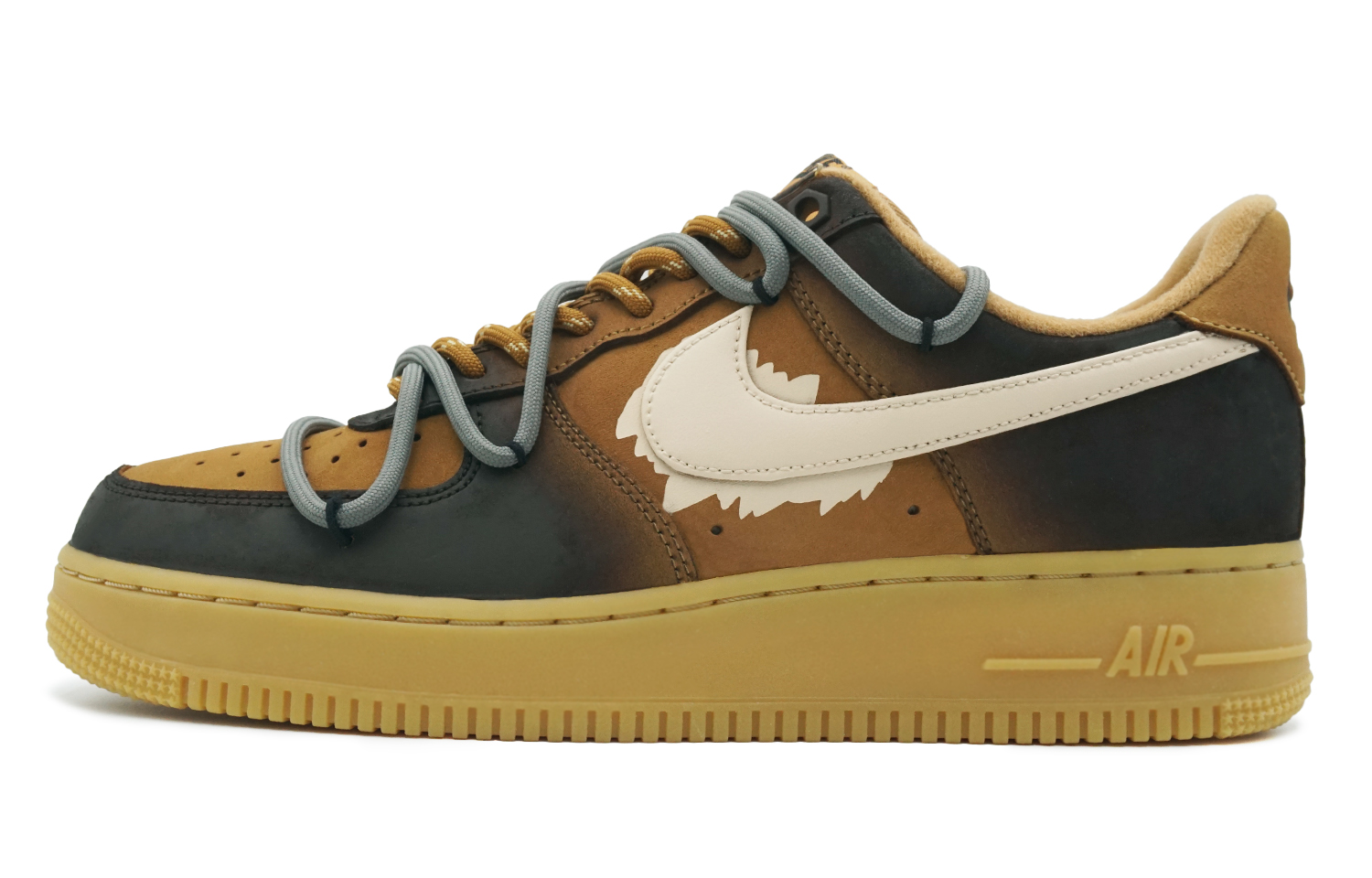 

Кроссовки Nike Air Force 1 Skateboarding Shoes Unisex Low-top Brown/yellow, коричневый