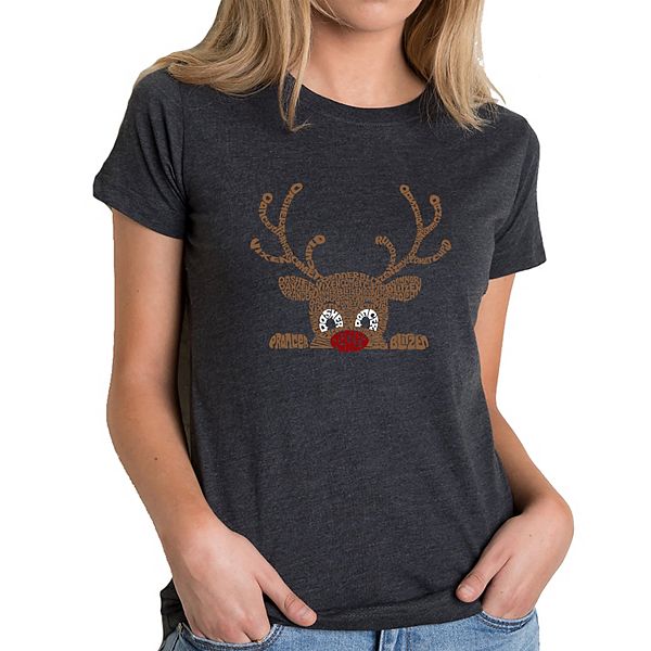 

Футболка с принтом Peeking reindeer для женщин La Pop Art, Black, Черный, Футболка с принтом Peeking reindeer для женщин La Pop Art, Black