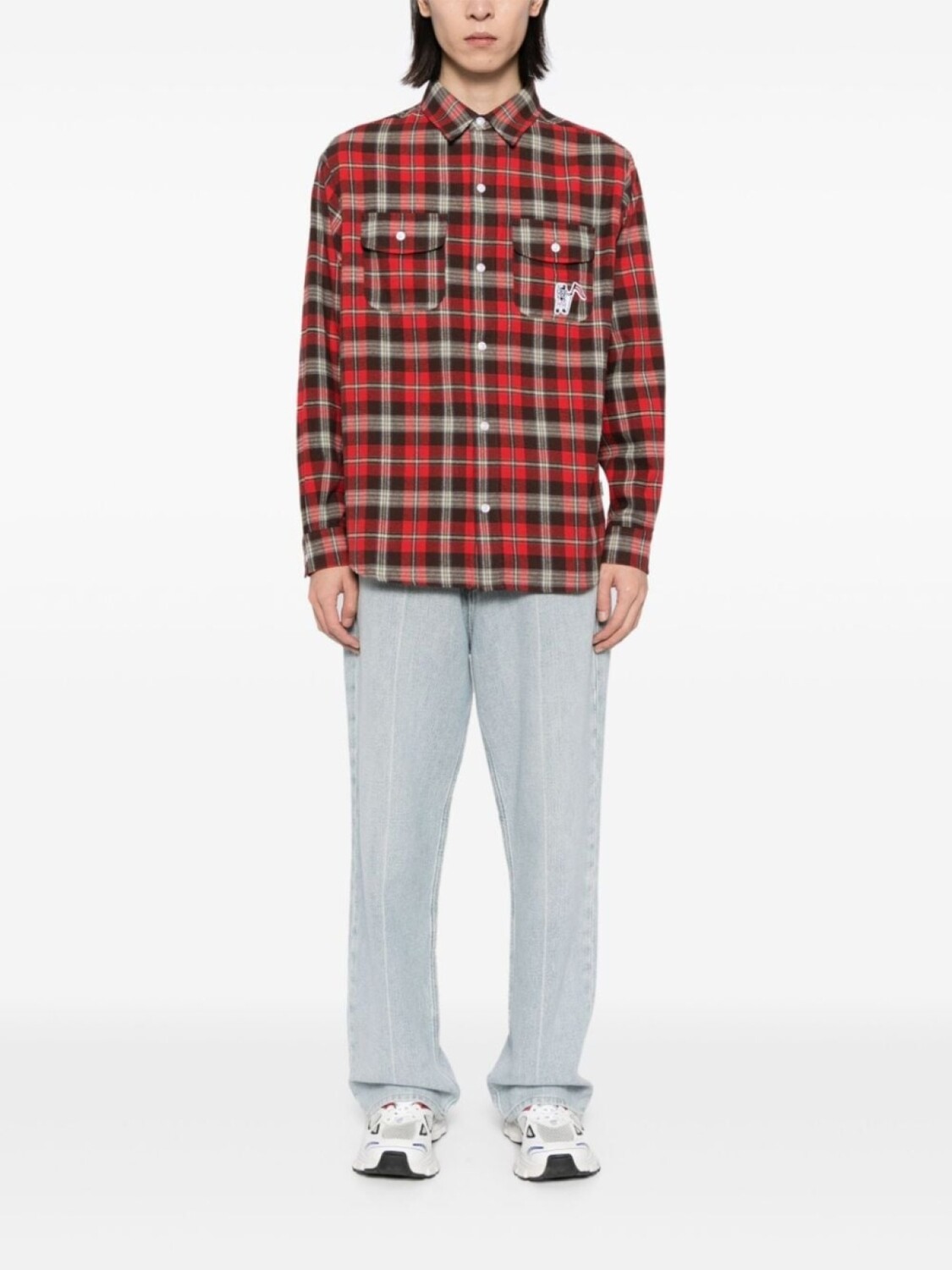 

Billionaire Boys Club рубашка в клетку с логотипом, красный