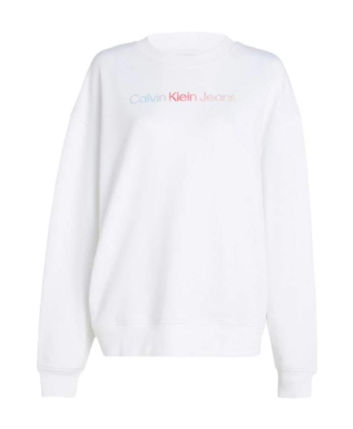 

Свитер с круглым вырезом и рассеянным графическим рисунком Calvin Klein, белый