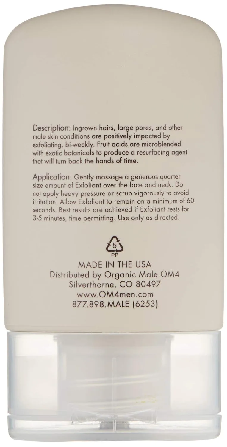 Organic Male OM4 Resurface: Citrus Bamboo Resurfacing Scrub - Mens Gentle Exfoliator Renews Hydrates Skin 93.56 г (1 шт.) — фото 4