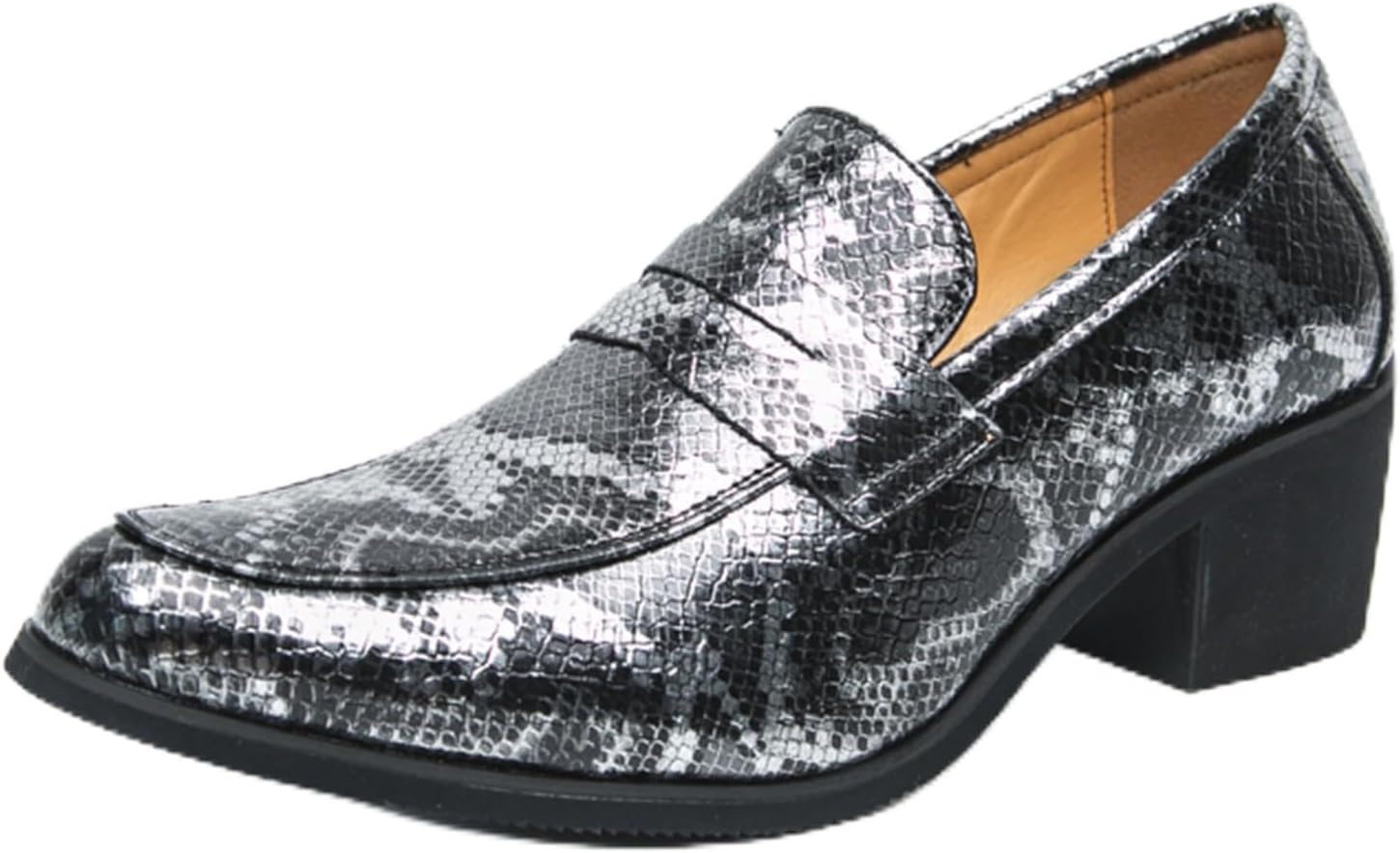 

Мужские кожаные лоферы Dacnakby с принтом змеи, на невысоком каблуке, с металлической отделкой, зеленого и серебристого цвета, модная обувь для вечеринок и свадеб