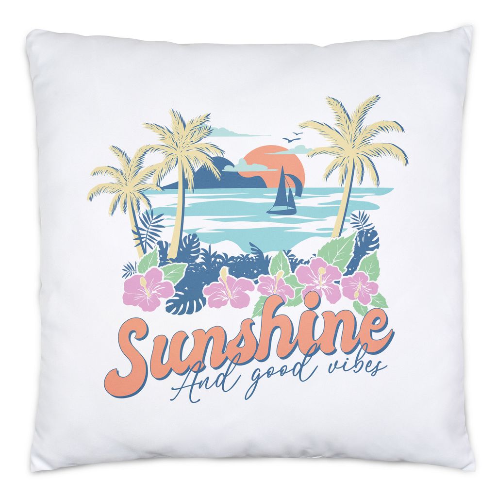 

Подушка Sunshine and Good Vibes с наполнителем Beach Beach Sun Surf Ocean Child Hey!Print