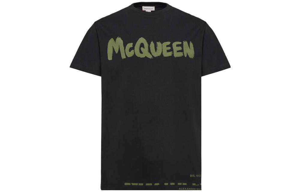 

Футболка с круглым вырезом и принтом граффити Alexander McQueen, черный
