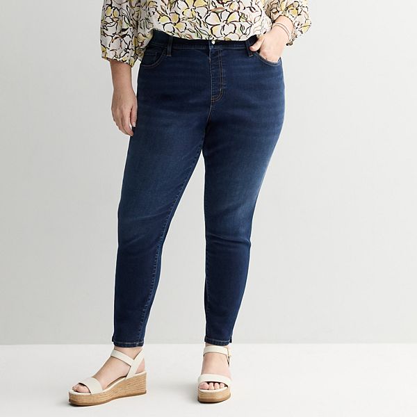 

Джинсы скинни Plus size mid rise на резинке Sonoma Goods For Life, Rinse