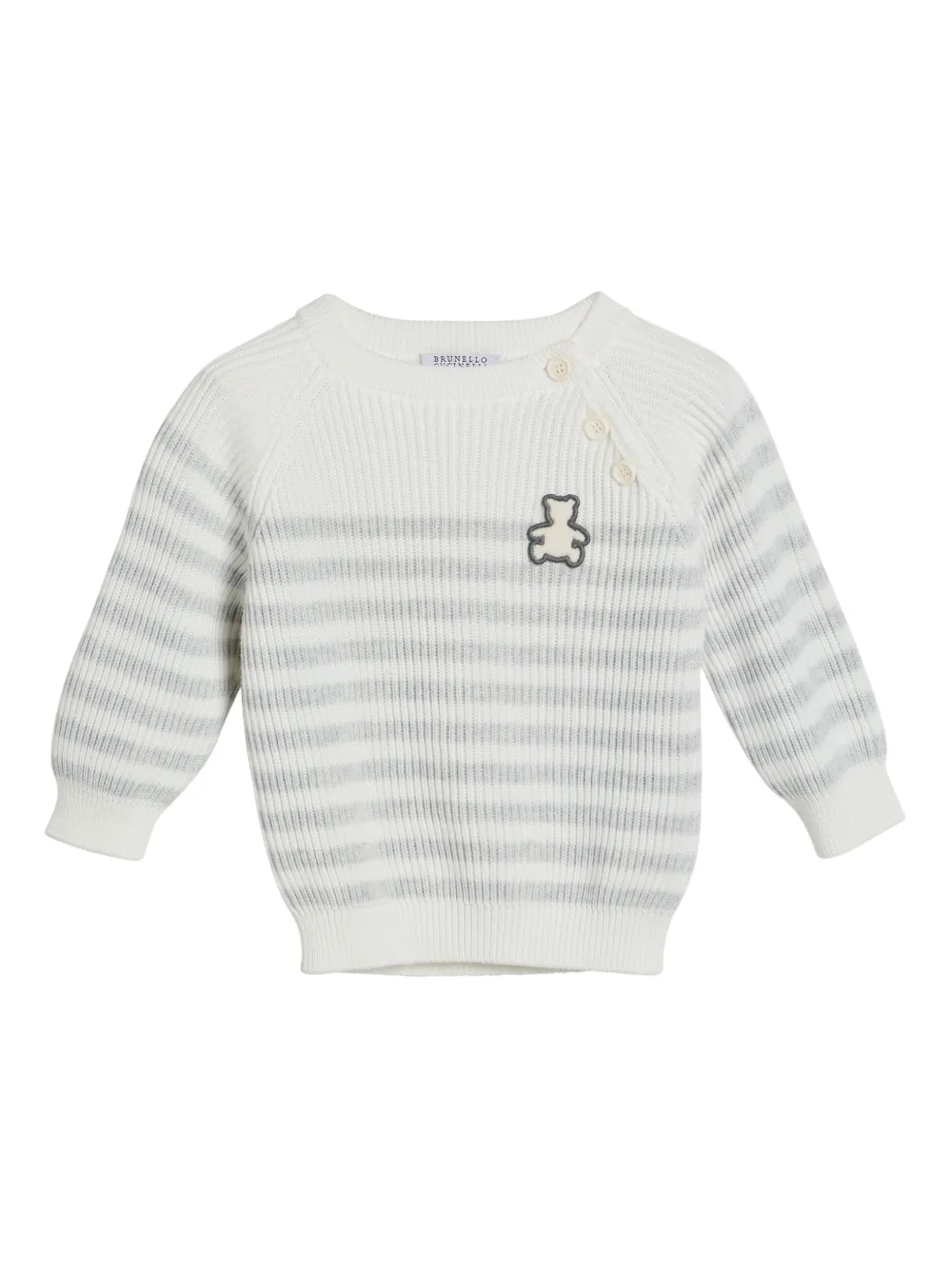 

Свитер в полоску Brunello Cucinelli Kids, белый