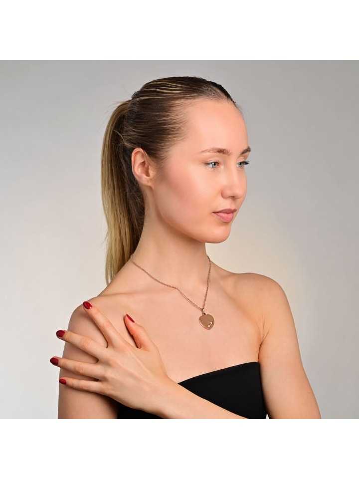 

Adeliás Женский кулон - кулон в форме сердца с гравировкой, из нержавеющей стали, золотистый