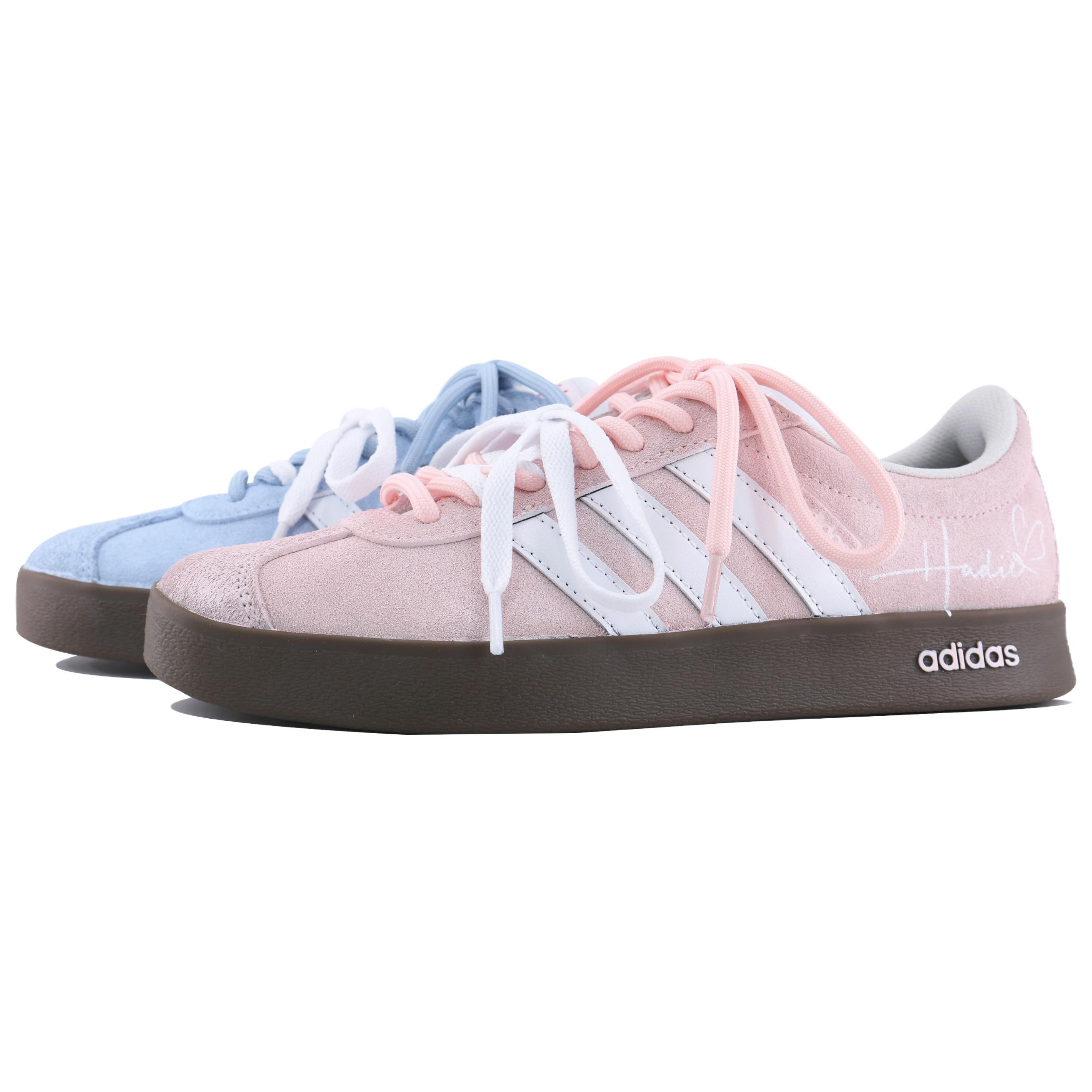 

Adidas VL COURT 2.0 Lifestyle Cushioning, Wear Resistant Low top Skateboard Shoes Unisex Pink Blue