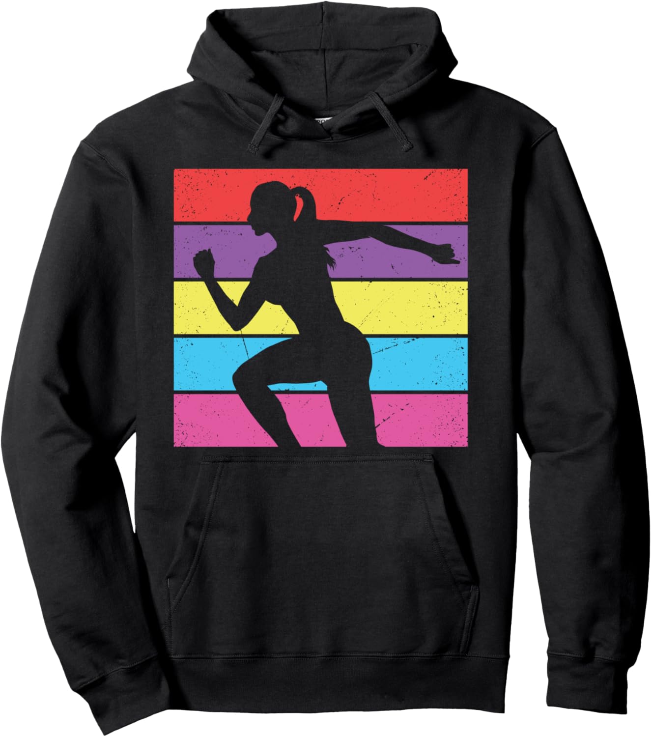 

Худи для бегуна на полумарафон в стиле ретро, для бега по пересеченной местности Martial Arts Karate Apparel & Gifts Collections, черный