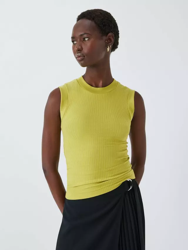 

Топ John Lewis John Lewis Wide Rib Sleeveless, цвет lime/green