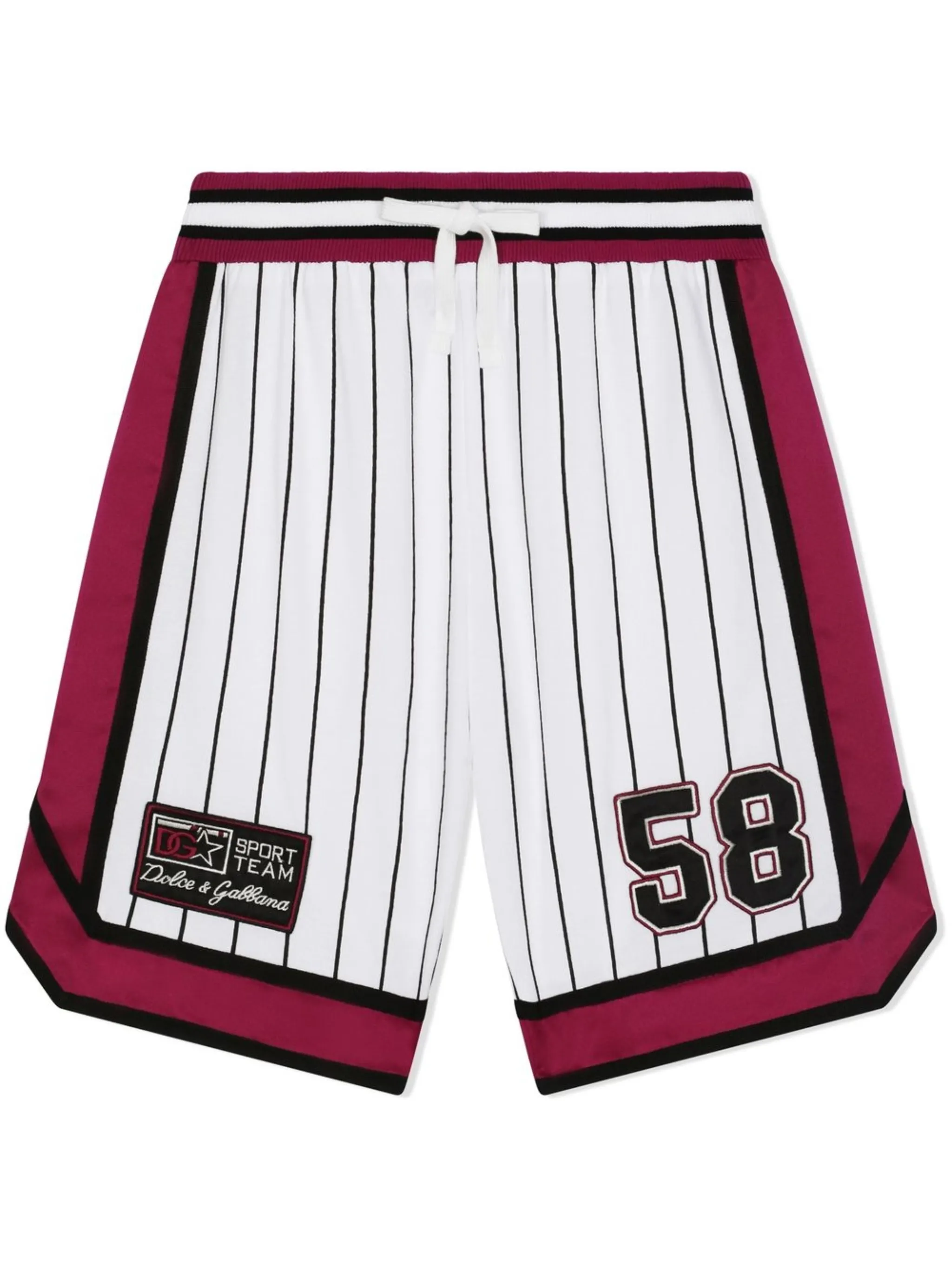 

Шорты в тонкую полоску с нашивкой Dolce & Gabbana Kids, белый