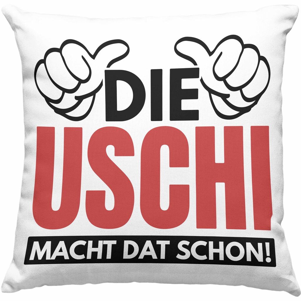 

Тенденция - The Uschi Macht Dat уже забавная декоративная подушка с наполнителем 40х40 Прозвище Uschi Ruhrpott Saying Gift (зеленый) Trendation