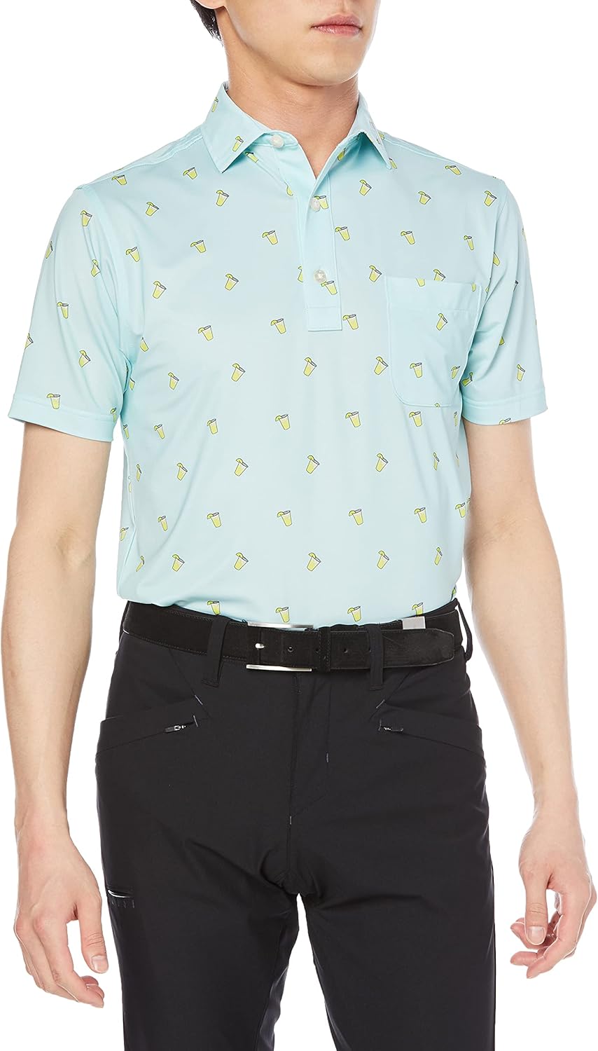 

Мужская рубашка-поло FootJoy FJ-S21-S16, рубашка с коктейльным принтом, синий