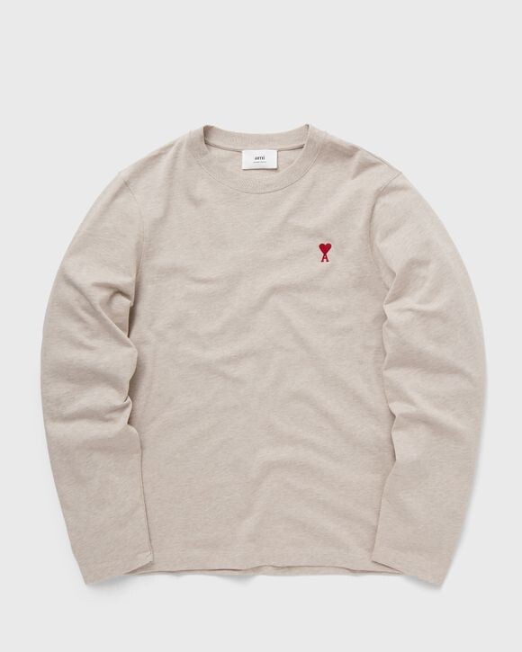

Футболка Ami Paris Long Sleeves Adc Tee, цвет beige clair chine