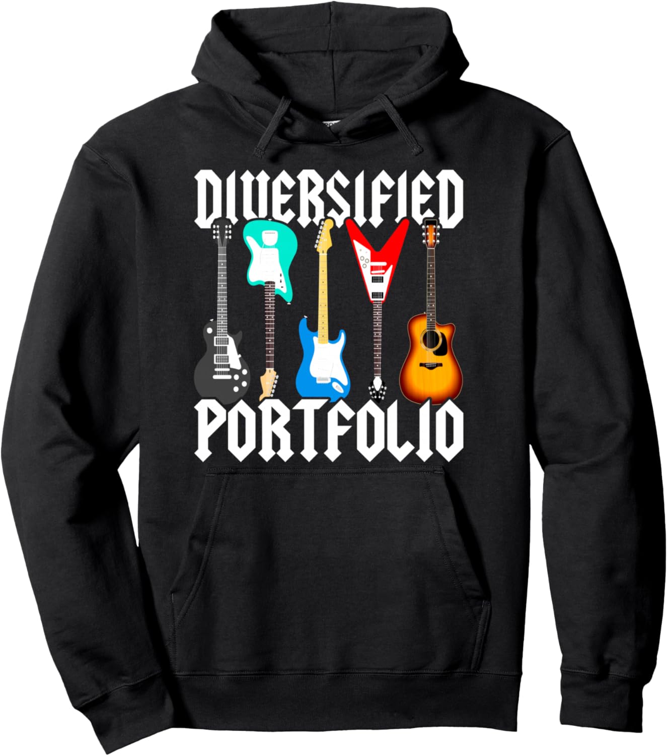 

Гитара Diversified Portfolio, Электрогитара Diversified Portfolio, Худи для гитариста Guitarist Outfit For Music Teachers And Guitar Collectors, черный