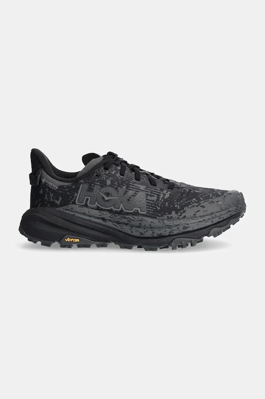 Женские кроссовки Hoka Speedgoat 6 из веганских материалов водонепроницаемые, серо-черный — фото 2