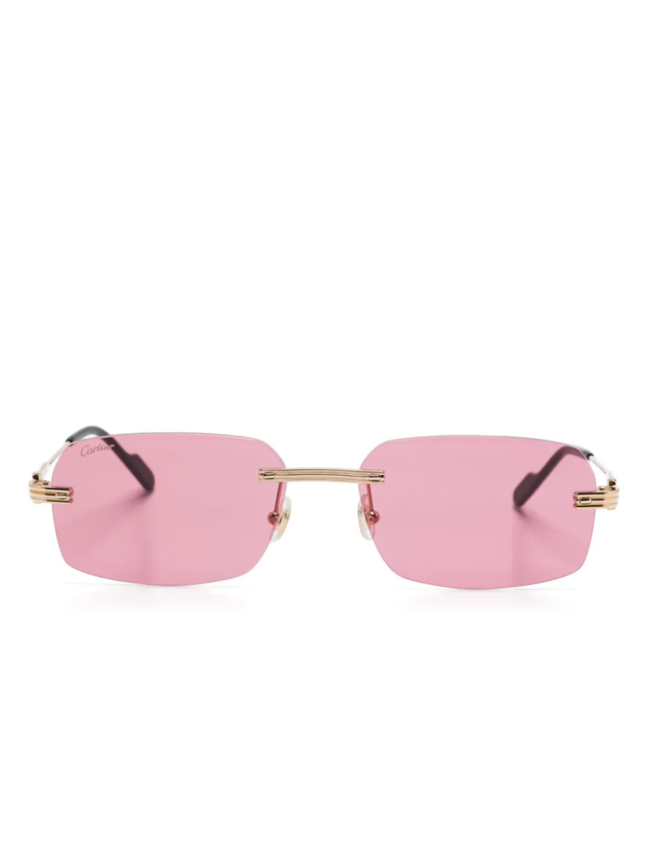 

Солнцезащитные очки в безободковой оправе Cartier Eyewear, золотой