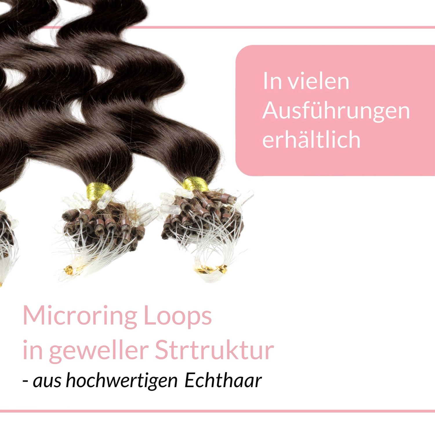 Накладные волосы microring extensions echthaar #6/3 dunkelblond gold 1g Hair2Heart, 50cm, количество 25 шт. — фото 3