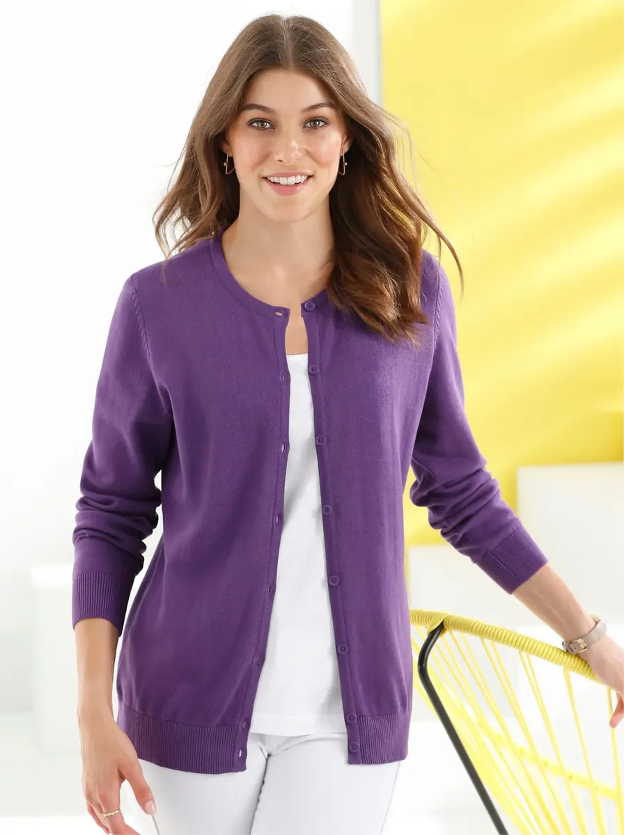 

Классический кардиган Basics Classic Basics, фиолетовый