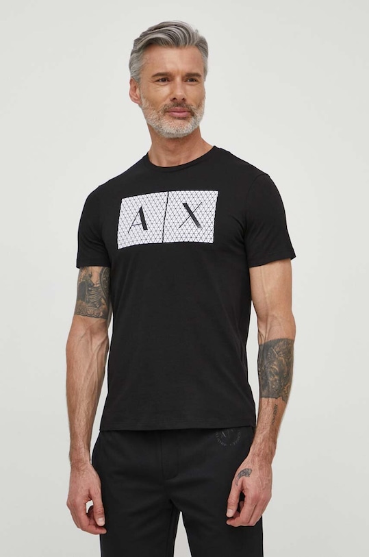 

Хлопковая футболка Armani Exchange, черный