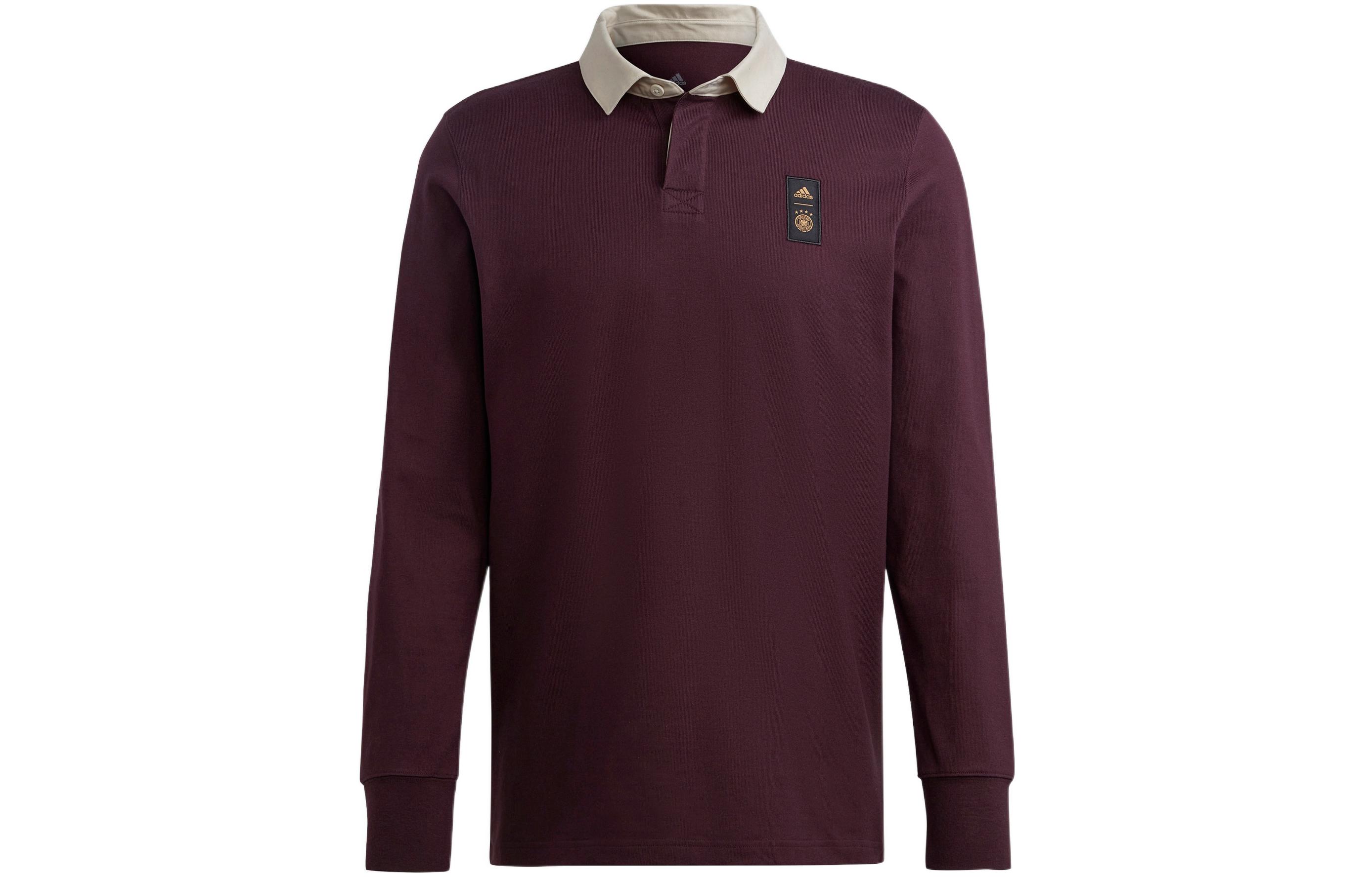 

Футболка поло мужская тёмного красно-фиолетового цвета Adidas