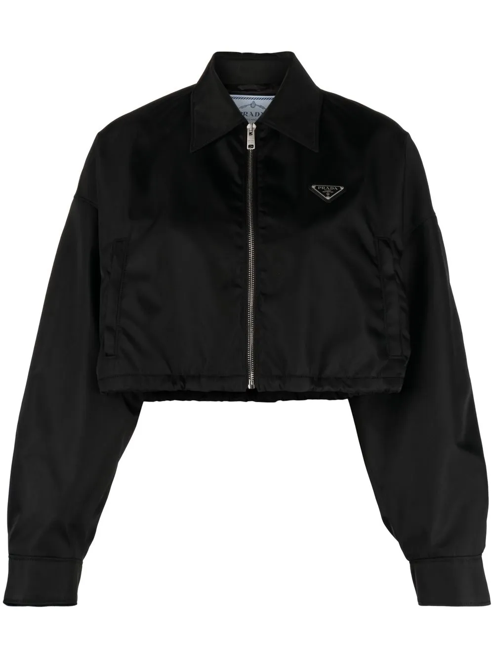 

Укороченная куртка Re-Nylon Prada, черный