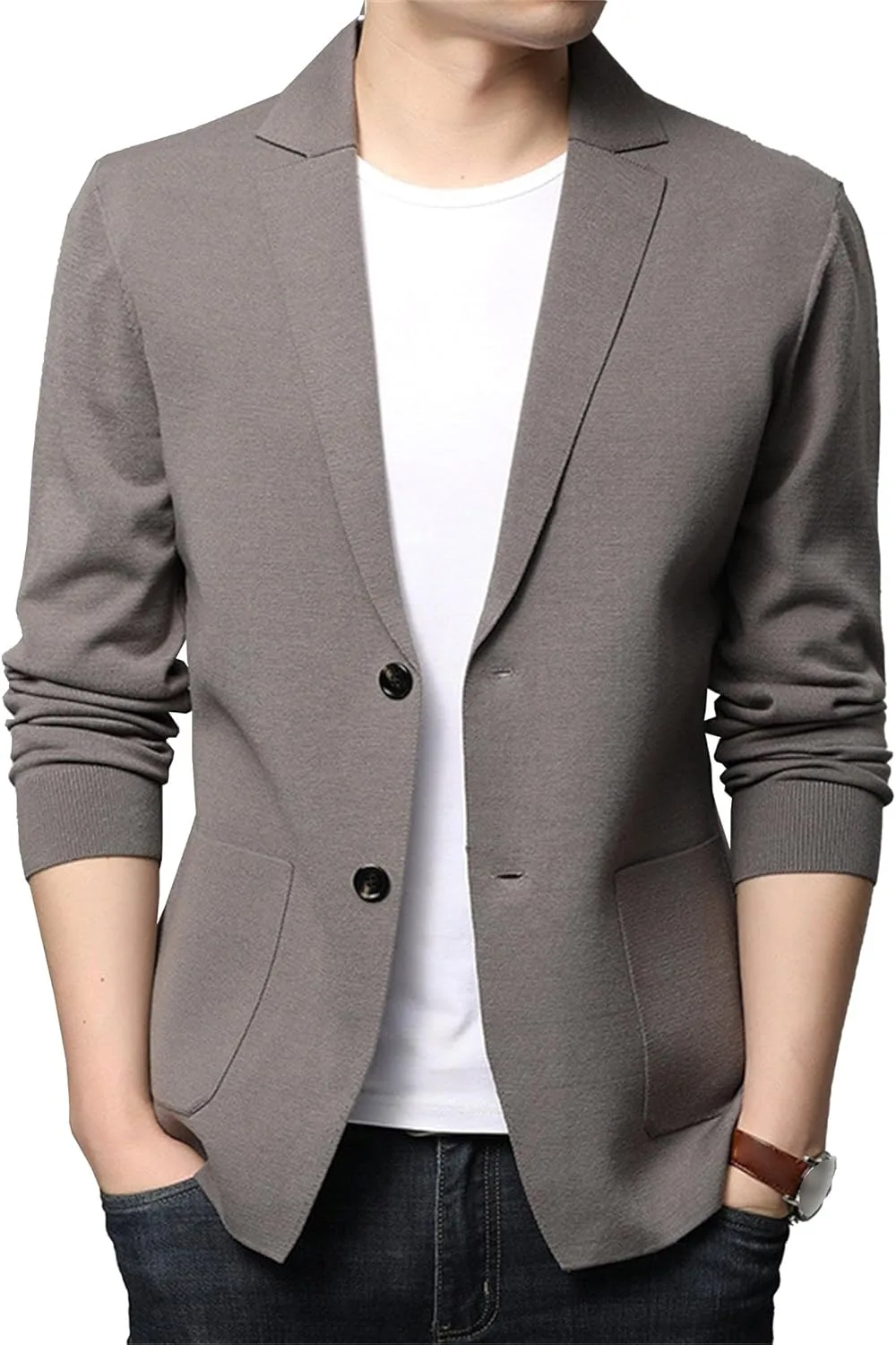 

Мужской кардиган-блейзер из легкого трикотажа SWJGLITTR