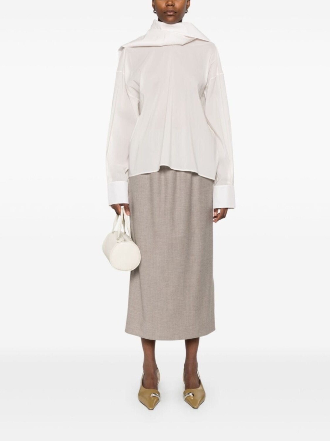 

Carven блузка с декоративным платком, серый
