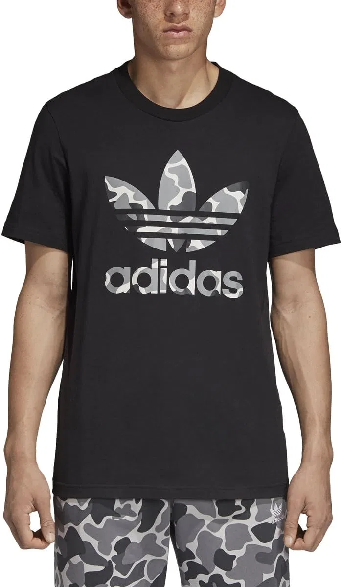 Футболка с принтом Trefoil adidas, Black Camo