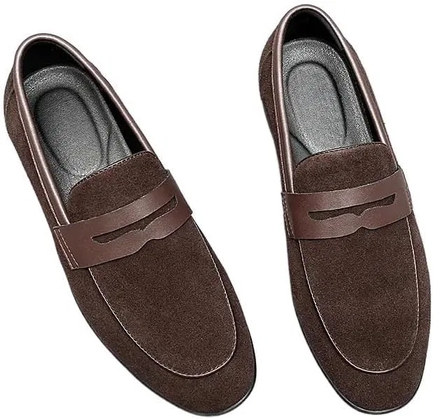 Лоферы мужские замшевые, Solid Color, Loafers for Men, Brown SayfuR