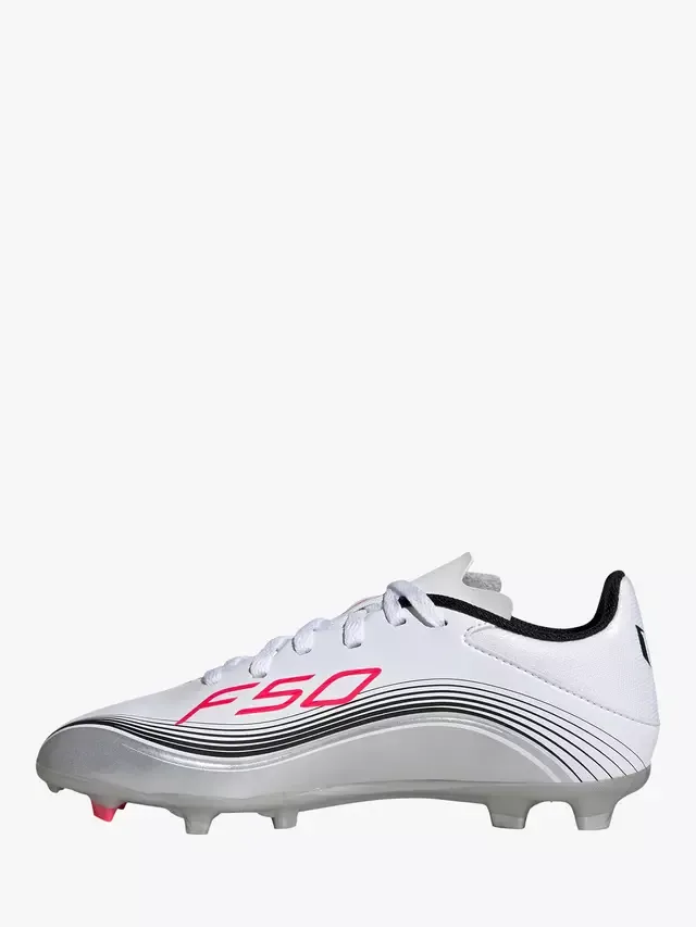 Детские футбольные бутсы F50 League Лионеля Месси, белые adidas — фото 3