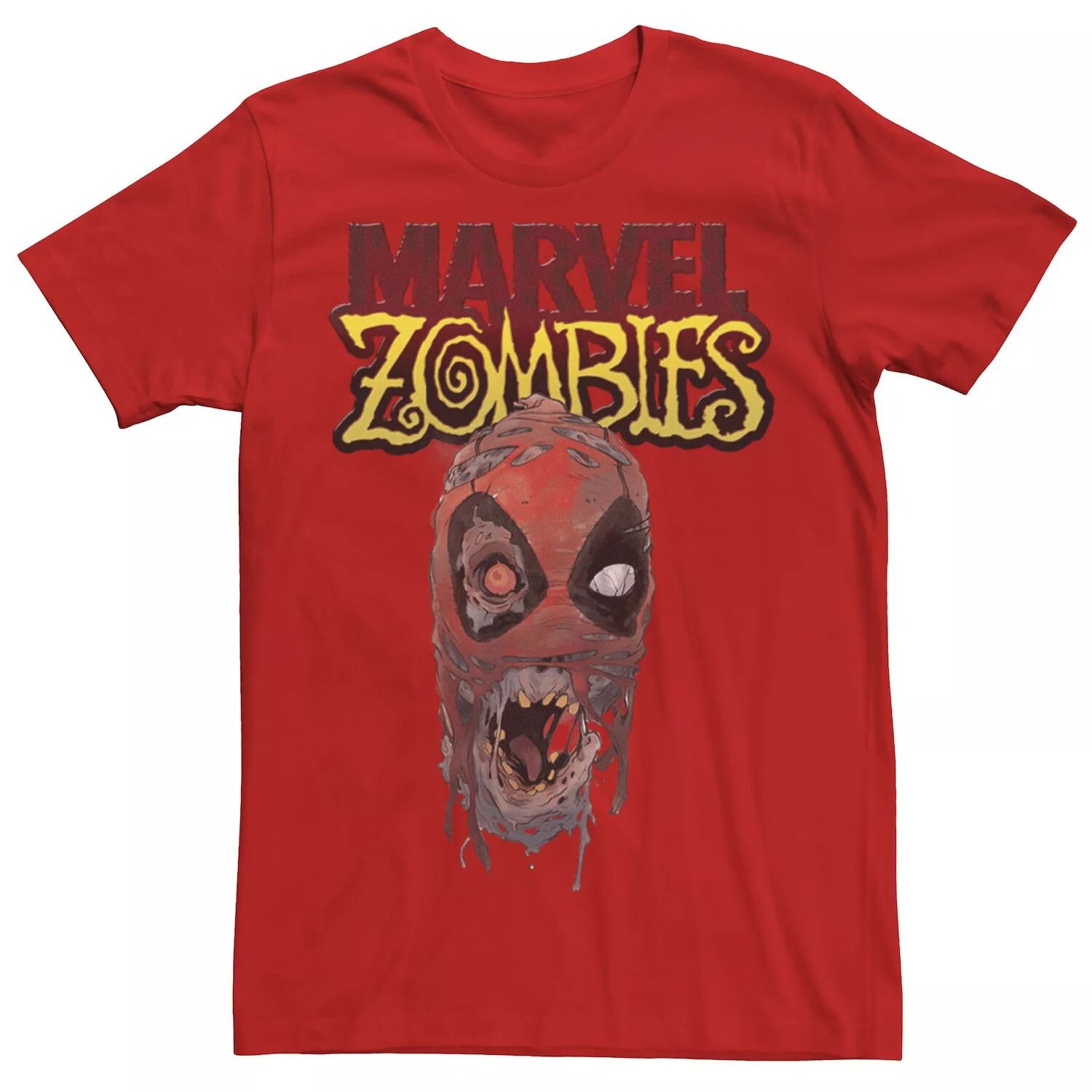 

Мужская футболка с рисунком Zombies Deadpool Zombie Head Marvel, красный