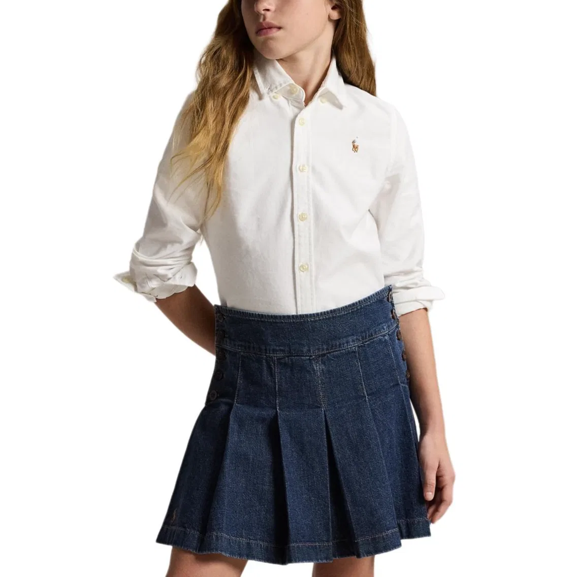 Детская рубашка Polo Ralph Lauren белая — фото 4