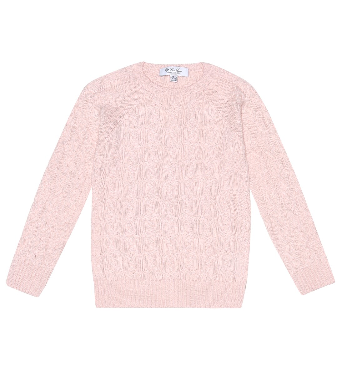 

Пуховый кашемировый свитер с косами Loro Piana Kids, розовый