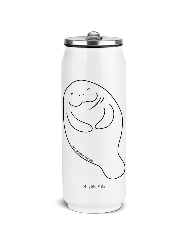 

Mr. & Mrs. Panda Бутылка для воды Happy Manatee, белая, без надписи