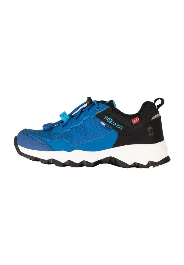Детские походные ботинки skarvan hiker mid xt Trollkids, Harbor Blue/Madeira Blue/Bright Pink