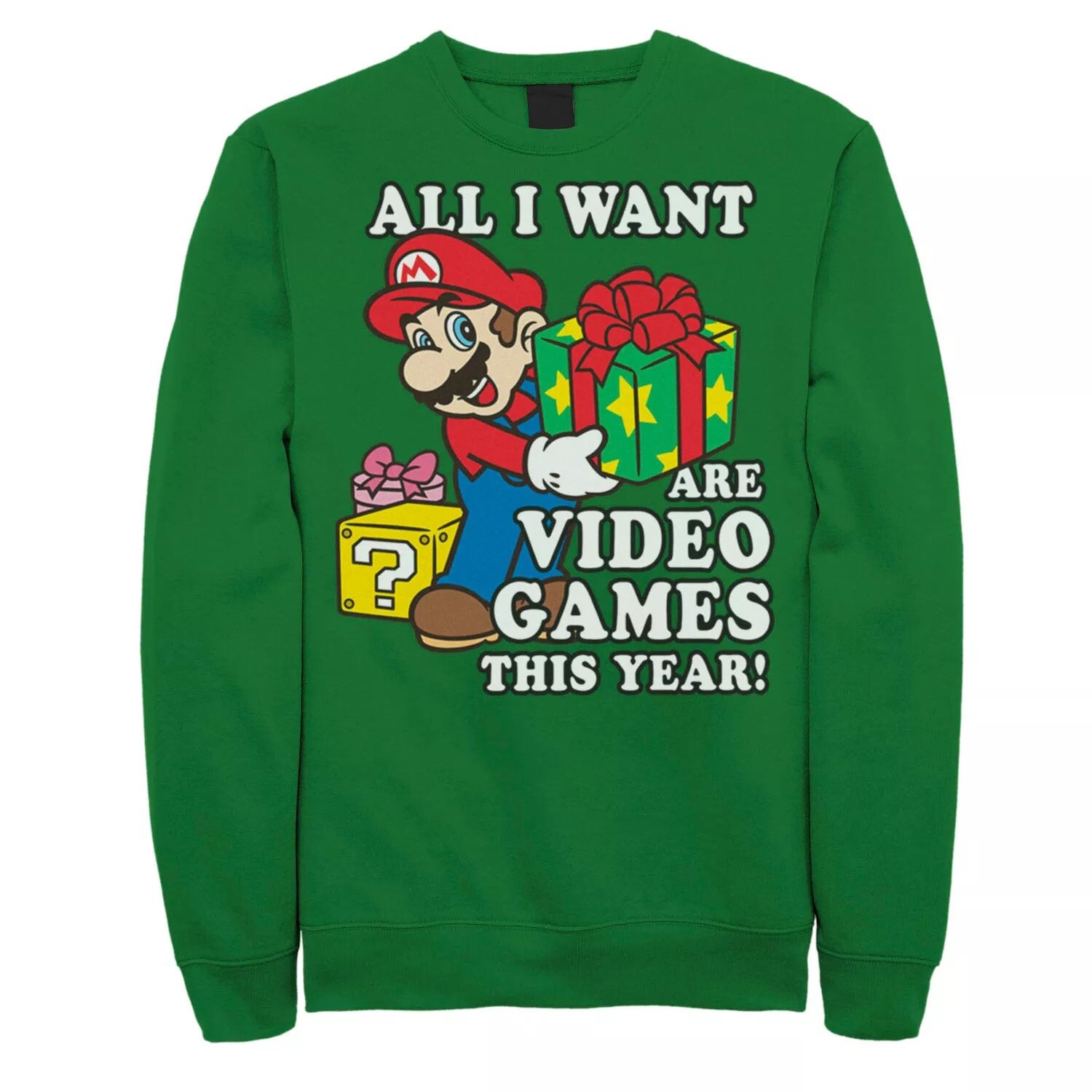 

Мужской свитшот Nintendo Super Mario I Want Video Games Present Licensed Character