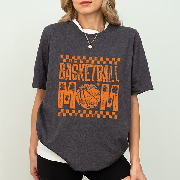 

Футболка с принтом Basketball mom в клетку Simply Sage Market, Charcoal