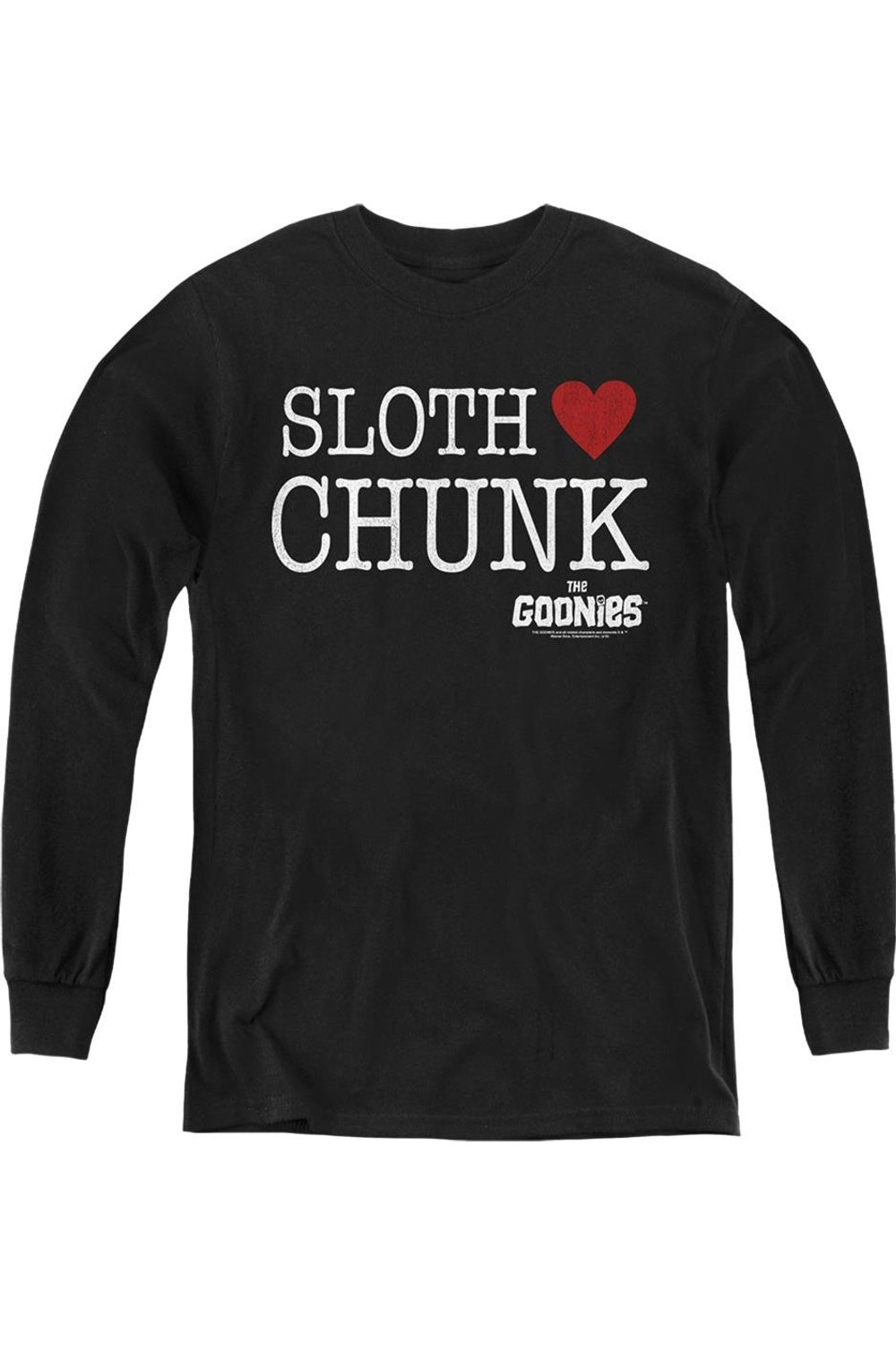 

Футболка с длинным рукавом для детей "Goonies Sloth Heart Chunk" Gildan, черный