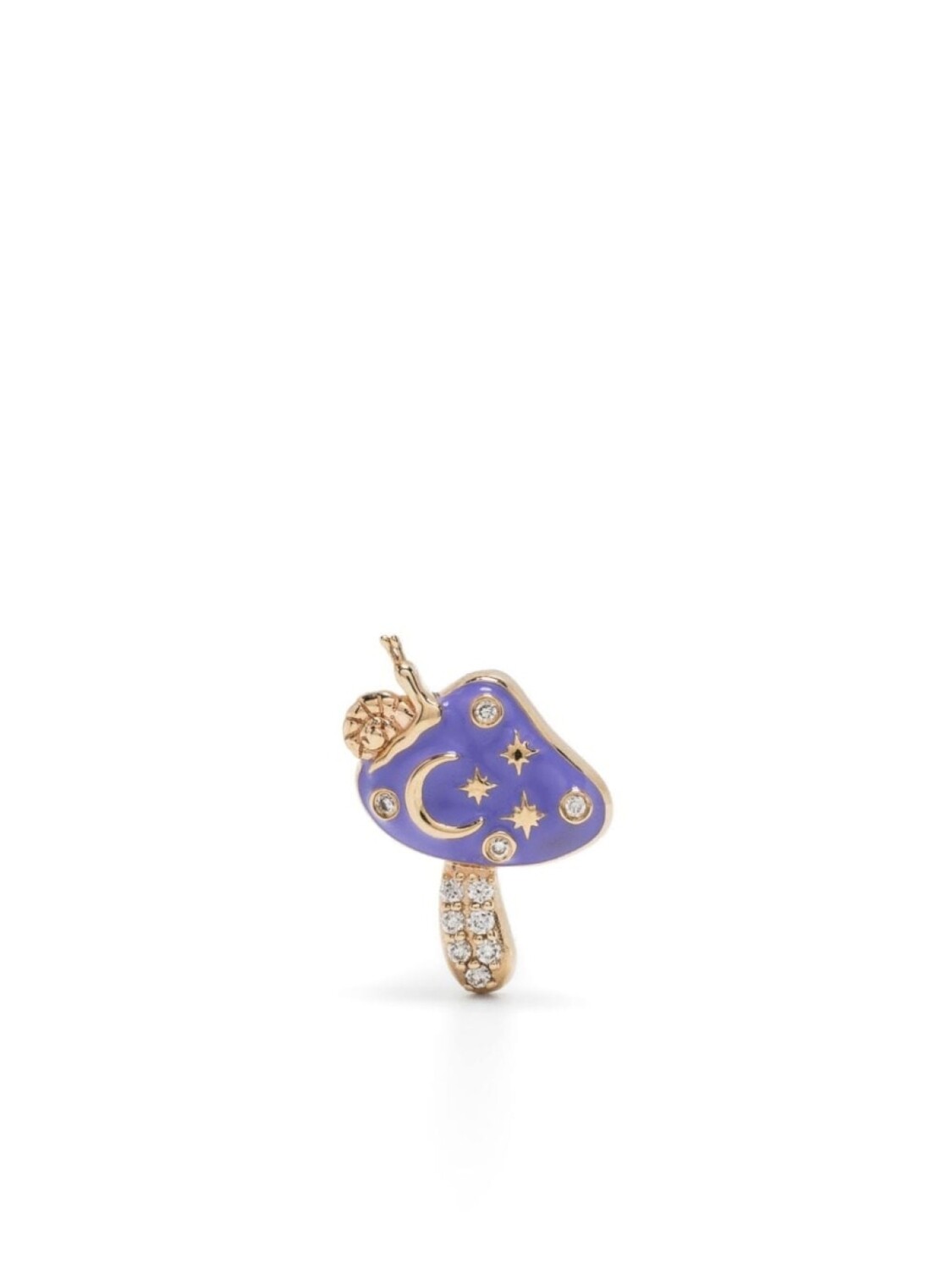 

Серьга-гвоздик Celestial Mushroom из желтого золота с бриллиантами Sydney Evan, фиолетовый