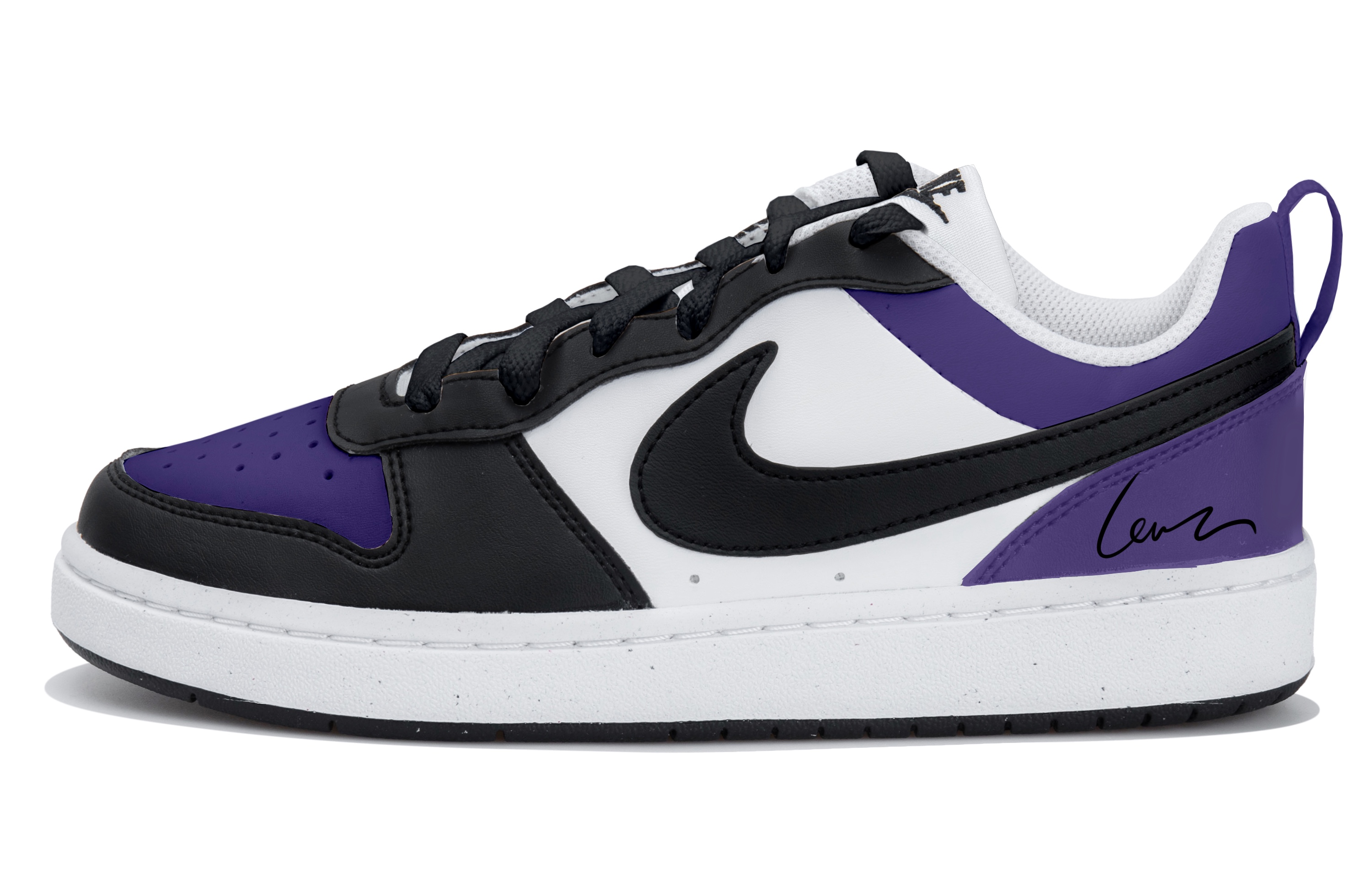 

Nike Модные черно-фиолетовые низкие детские кроссовки для скейтбординга Court Borough для подростков