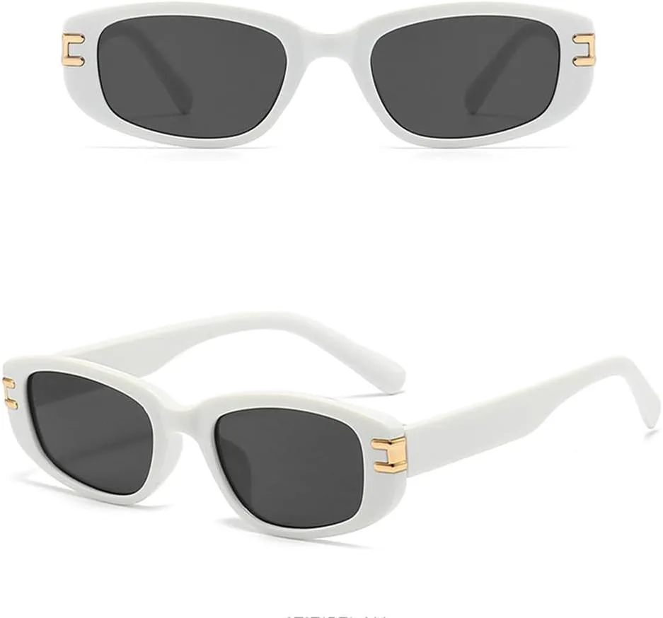 

Модные женские солнцезащитные очки прямоугольной формы с защитой от УФ-излучения UV400, мужские солнцезащитные очки для пляжа и моря, белые и серые MTZJH, One Color
