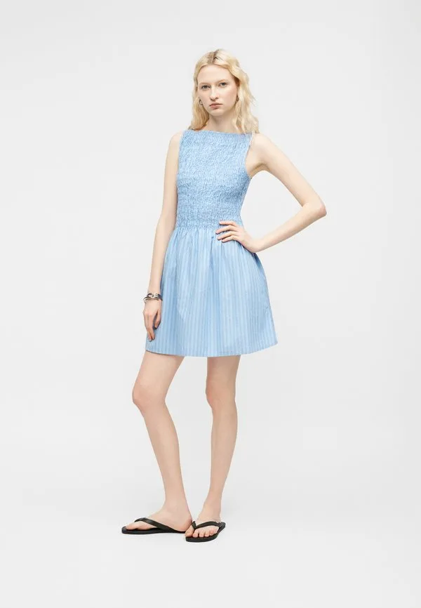 Платье с присборенной юбкой, повседневное платье Gap, Blue — фото 2