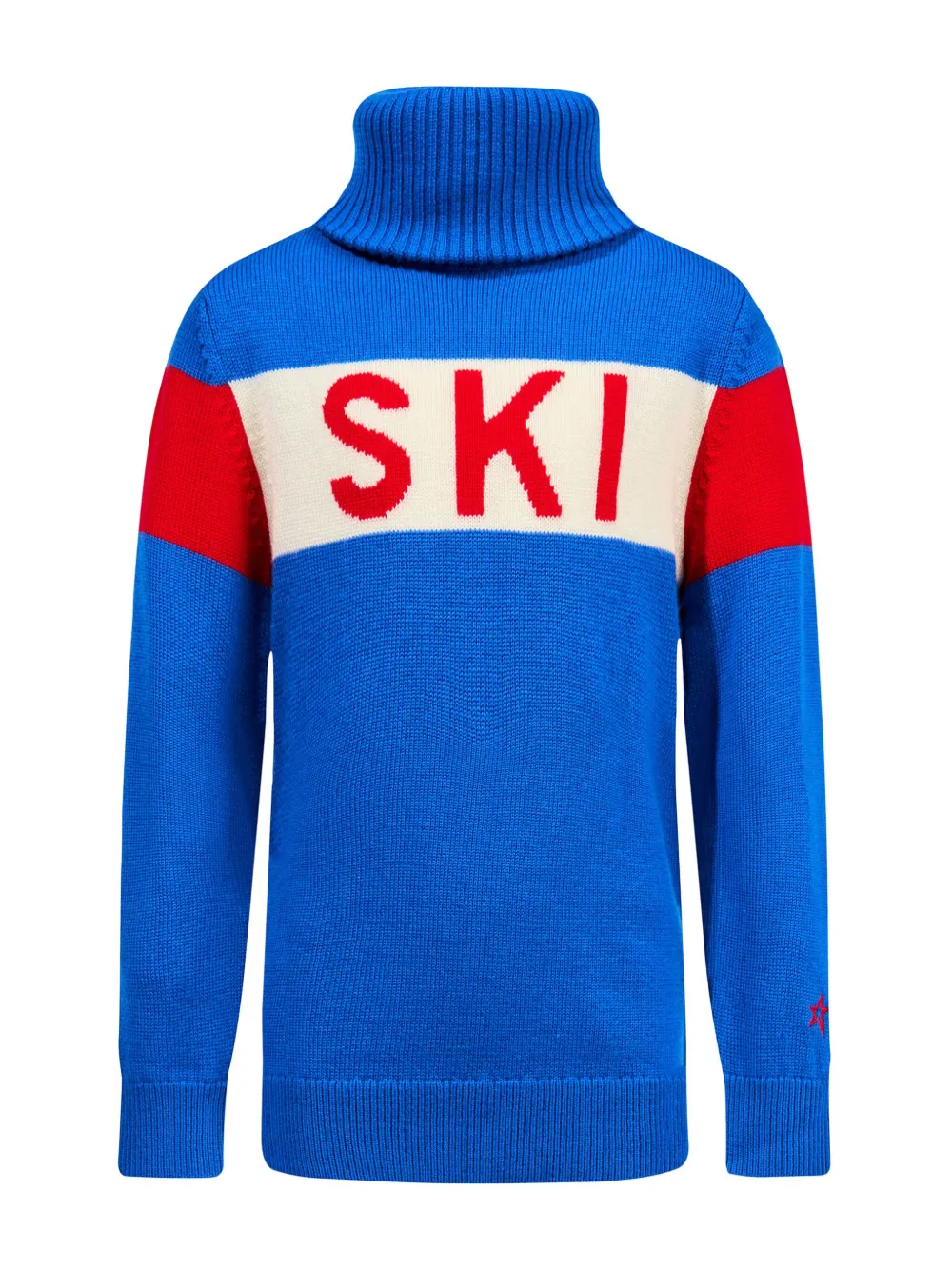 

Свитер с высоким воротником и вышивкой Perfect Moment Kids, синий