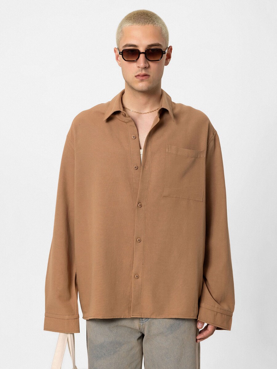 

Рубашка на пуговицах Comfort fit VAMOS CLO, коричневый