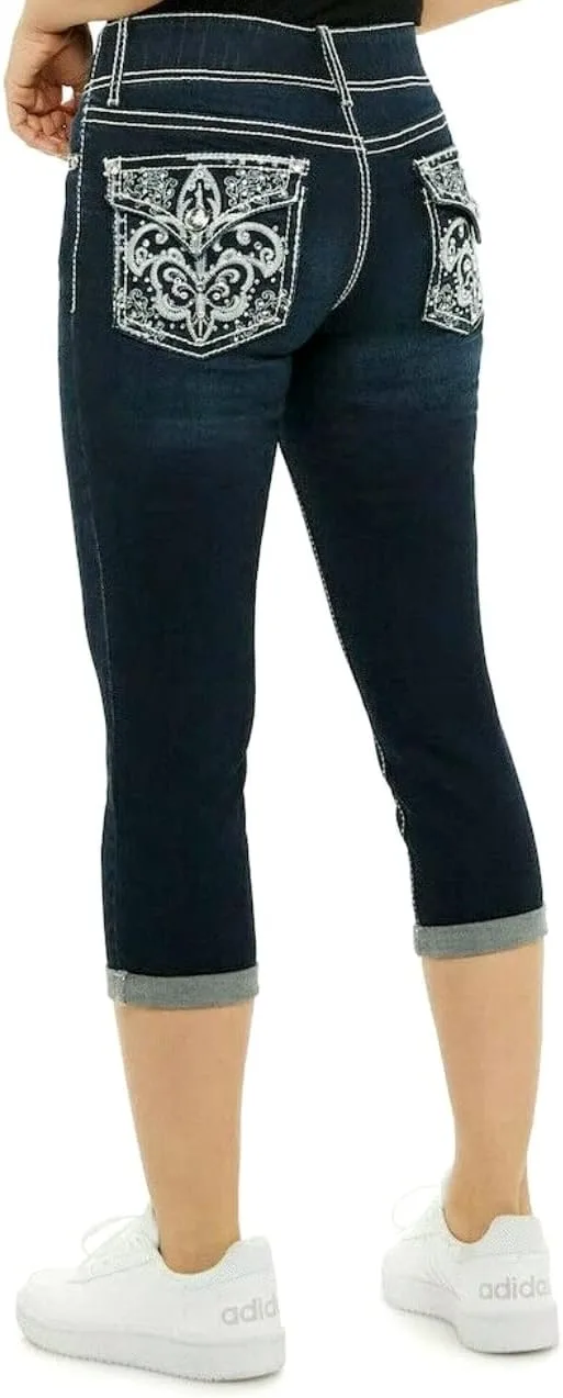 

APT.9 / Diamante Juniors Женские джинсы капри скинни рваные JEANS FOR LOVE