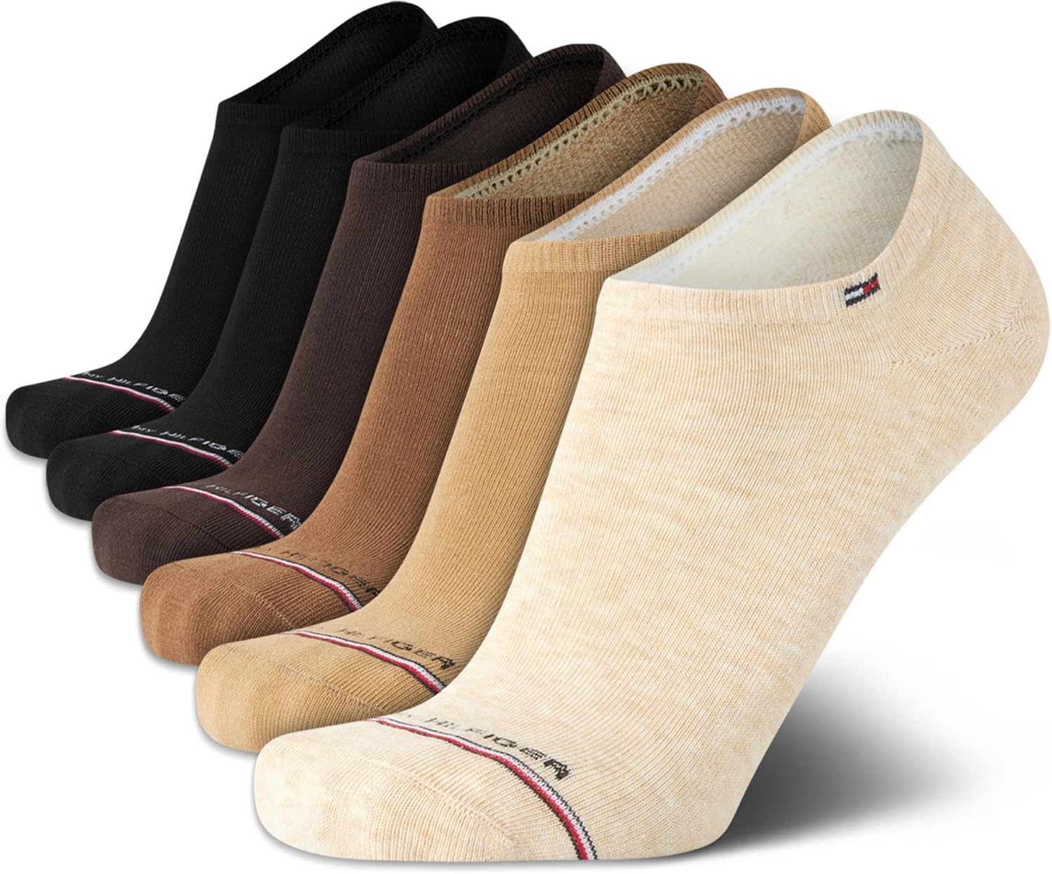 

Мужские носки Tommy Hilfiger до щиколотки - 5/6 пар в упаковке из хлопковой смеси, влагоотводящие, низкие, с поддержкой свода стопы, Brown Multi (6Pk)