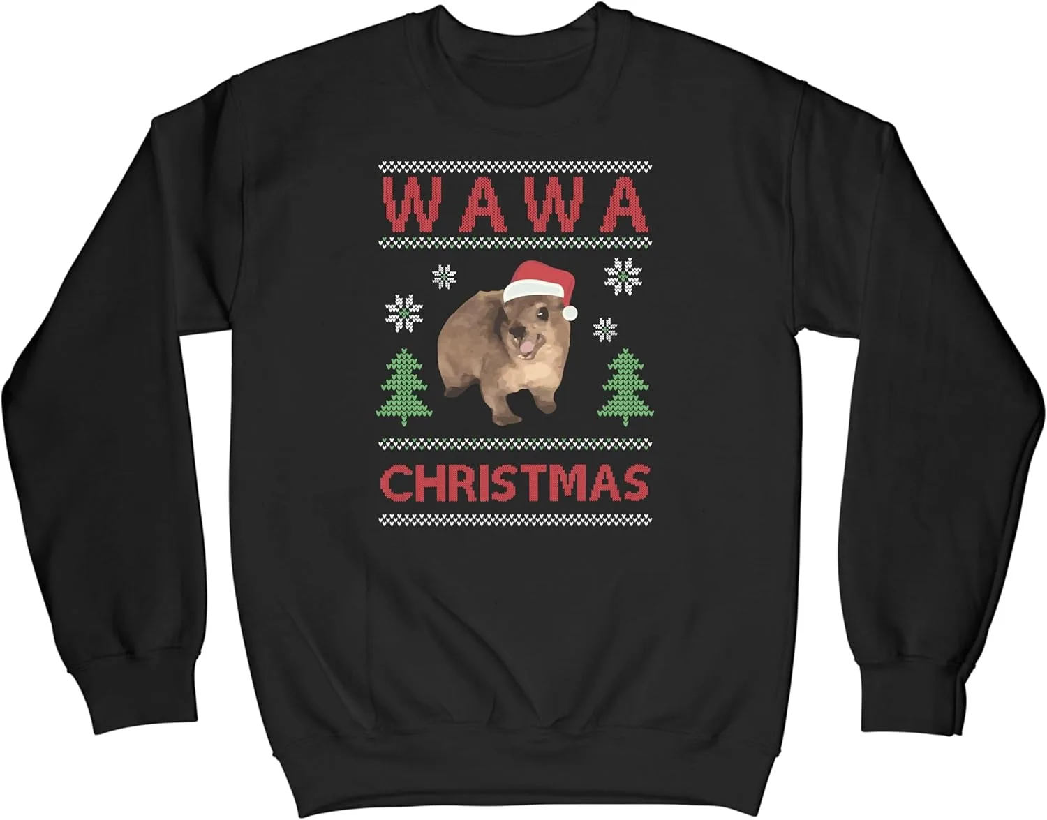 

LIBBY'S BENCHMARK27 DESIGNS Hyrax Рождественский свитер Wawa Awawa с забавным животным мемом